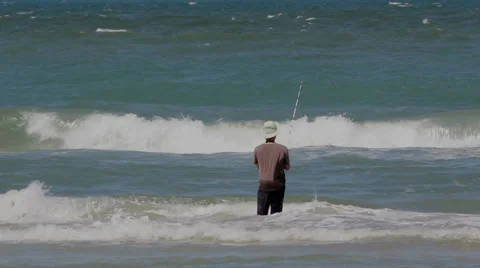 Fisherman on the Beach 動画素材 35338378