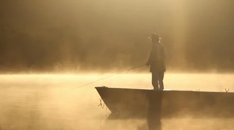 Fisherman from boat Stock Footage 22663720