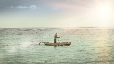 Fisherman on the boat Stock Footage 23913688