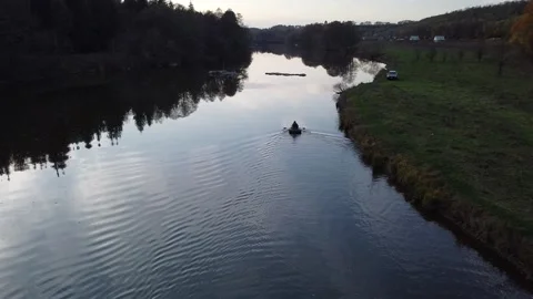 Fisherman in a boat Video stock 143492149