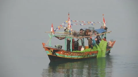 Fisherman boat Stock Footage 203918809