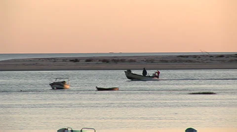 Fisherman boat.river Stock Footage 32394304