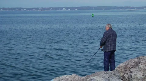 Fisherman Casting Stock Footage 888557