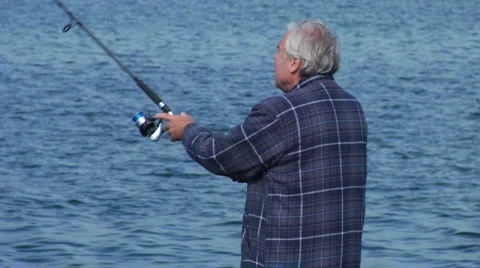Fisherman Casting Stock Footage 888558