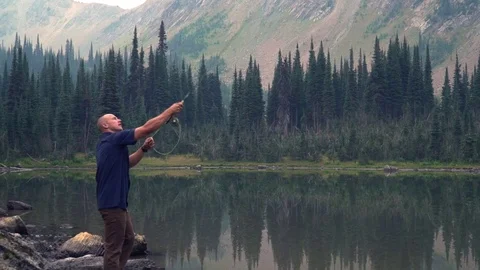 Fisherman Casting Stock Footage 84036494
