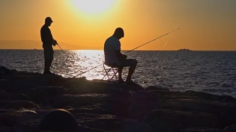 Fisherman Casting a Line Stock Footage 111602254
