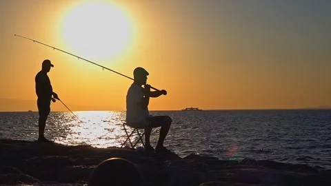 Fisherman Casting a Line Stock Footage 111602352