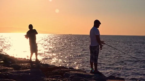 Fisherman Casting a Line Stock Footage 111655624