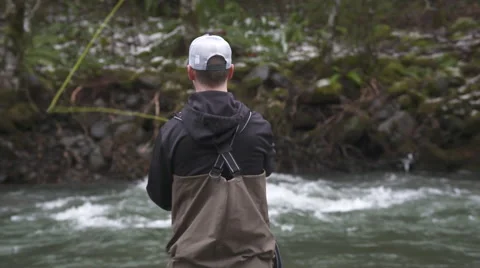 Fisherman Casting Rod Stock Footage 65067467