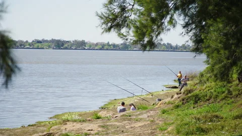 Fisherman casting the rod Stock Footage 170729721