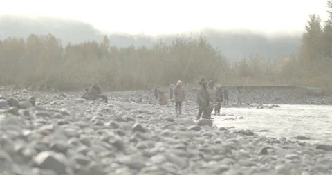 Fisherman Casts into River Stock Footage 164810193