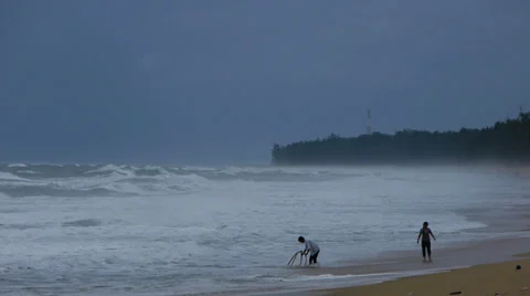 Fisherman Catch Thai Style Stock Footage 35406143