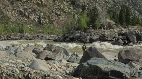 Fisherman catches a fish Stock Footage 54104608