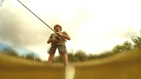 Fisherman catching fish 스톡 동영상 72077628