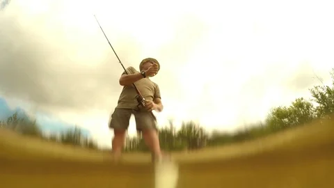 Fisherman catching fish Stock-Footage 72077871