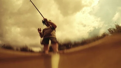 Fisherman catching fish Stock-Footage 72081959