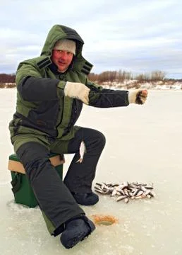 A fisherman caught the fish Foto stock