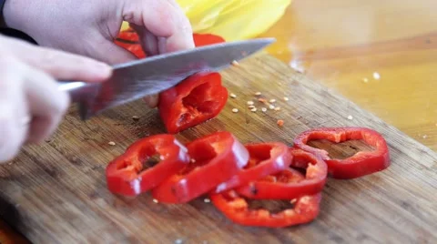 A fisherman chopped vegetables. Video stock 44656021