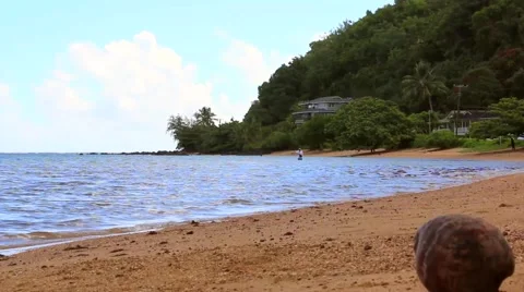 Fisherman on Coconut Beach Stock Footage 42532846