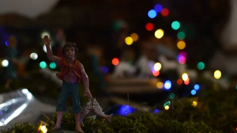 A fisherman from the crib on a defocused lights background 스톡 동영상 167204639