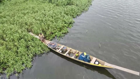 Fisherman doing his on thing on a river Stock Footage 157316340