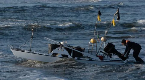The fisherman go to work Foto stock