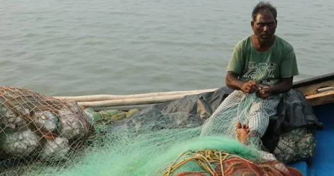 Fisherman Hands Making Net Stock Footage 279840281