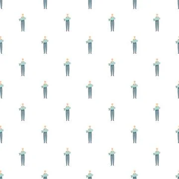 Fisherman holding fish seamless pattern background vector イラスト素材