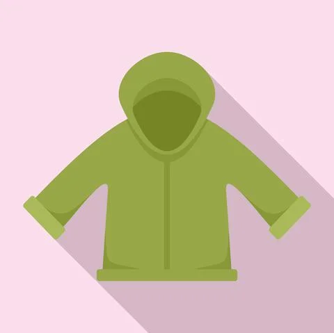 Fisherman jacket icon, flat style Stock Illustration