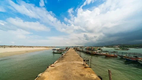 Fisherman jetty Stock Footage 89766394