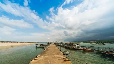 Fisherman jetty Stock Footage 89766900