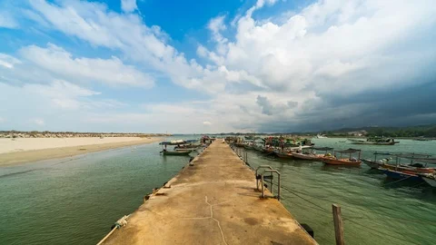Fisherman jetty Stock Footage 89767151