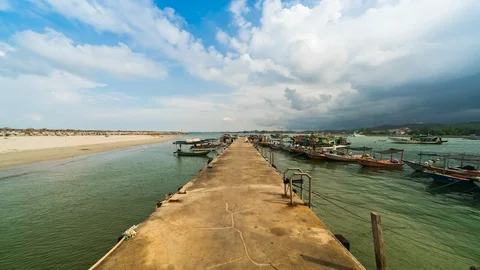 Fisherman jetty Stock Footage 89767643