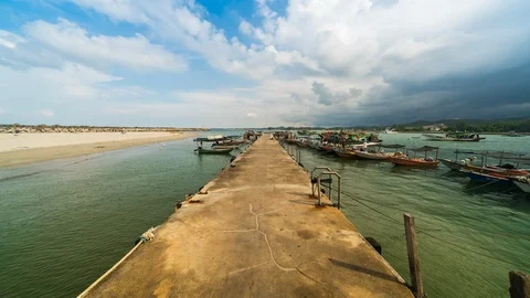 Fisherman jetty Stock Footage 89767660