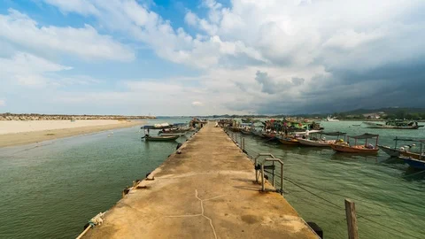Fisherman jetty Stock Footage 89768497