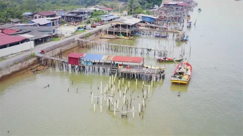 Fisherman jetty Stock Footage 176745030