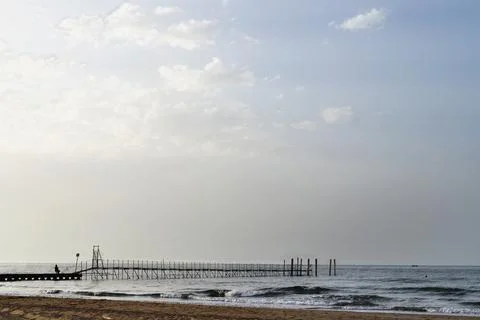 Fisherman on the jetty Stock-Fotos