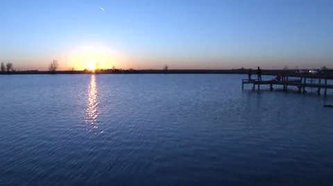 Fisherman at Lake Stock-Footage 36277725