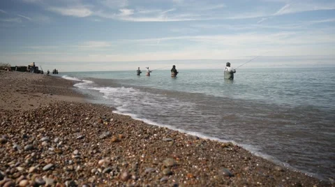 Fisherman on the Lake Stock Footage 56247631