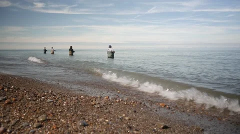 Fisherman on the Lake Stock Footage 56247830