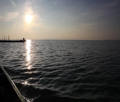 Fisherman in the lake Stock Footage
