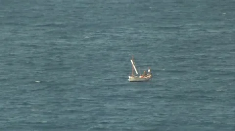 Fisherman on Mediterranean Video stock 9270516