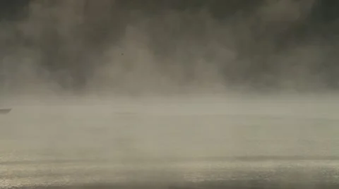 Fisherman in the mist Video stock 12572869