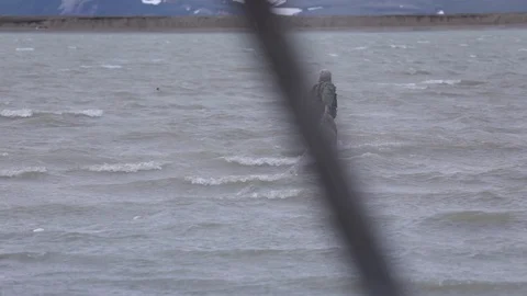 Fisherman with a net 스톡 동영상 124291067