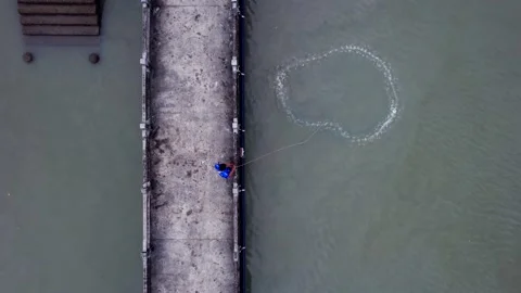 Fisherman with net Stock Footage 211823429