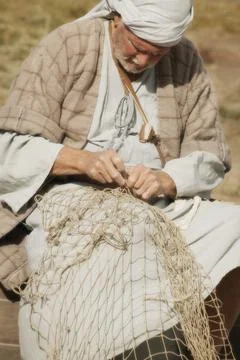 Fisherman With Net Stock Photos