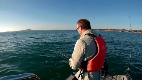 Fisherman nets fish Stock Footage 74290473