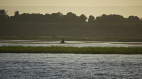 Fisherman on the Nile Stock Footage 293101943