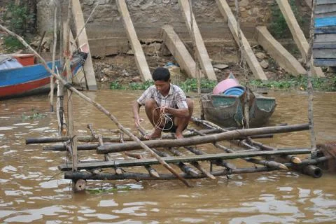 A fisherman 스톡 사진