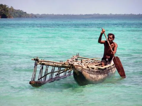 Fisherman pirogue Stock Photos